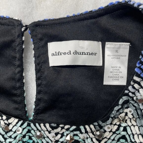 NWT Alfred Dunner Womens Multicolor Aurora Borealis Zigzag Print Knit Top Sz XL - Picture 2 of 7